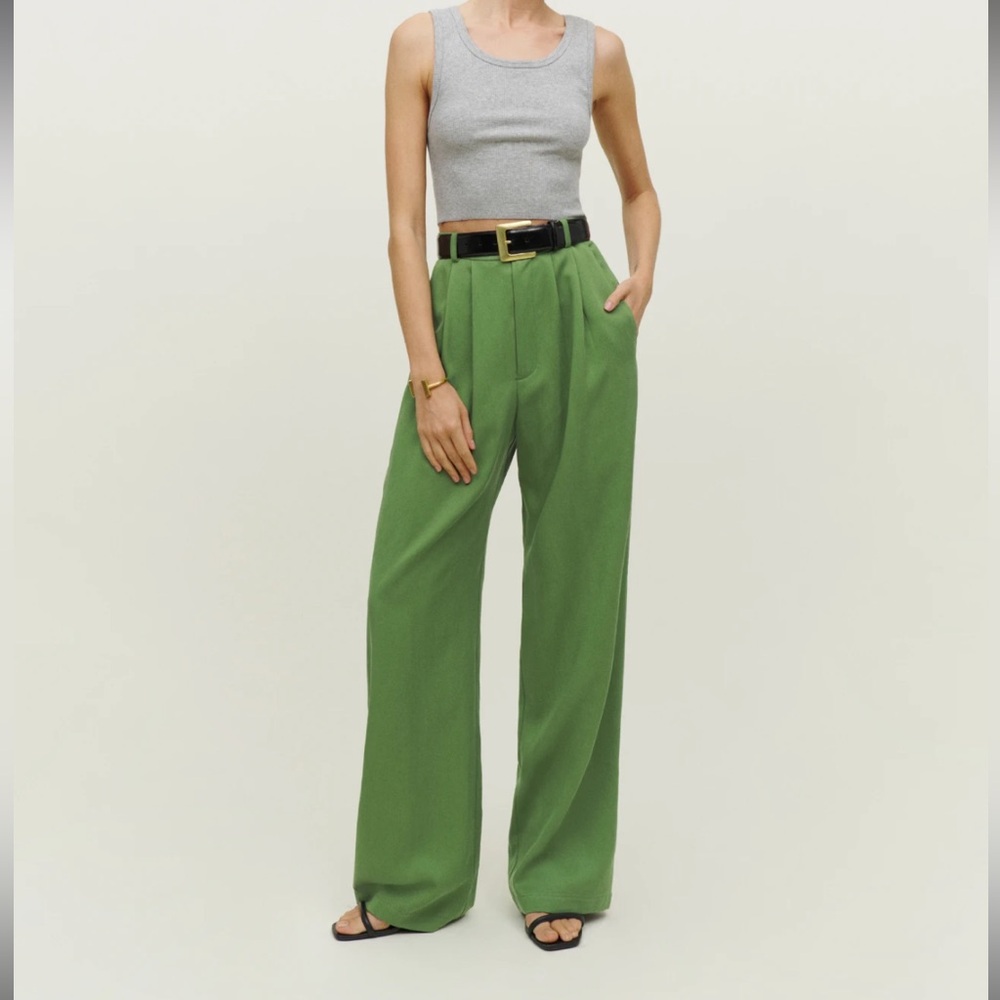 Reformation petite mason pant in palm green
